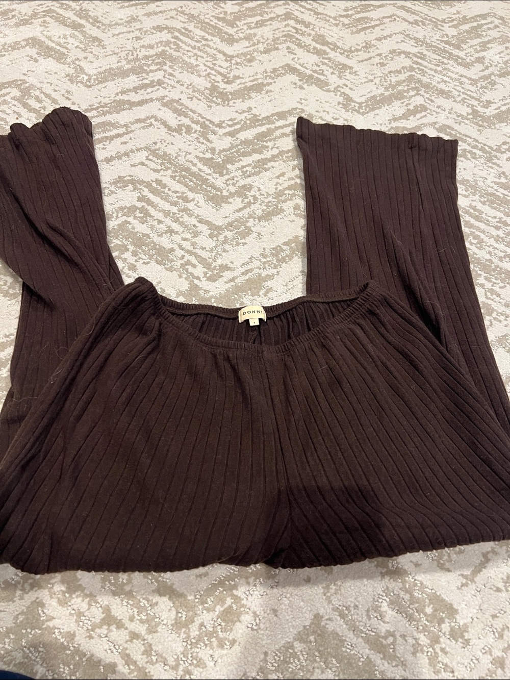 DONNI Ribbed pant in Brown Size s
